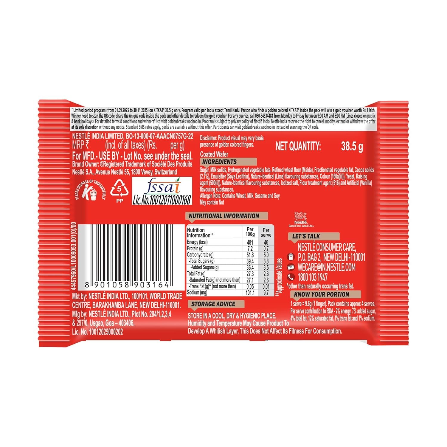 KitKat 4 Finger Chocolate 38.5g - Image 3