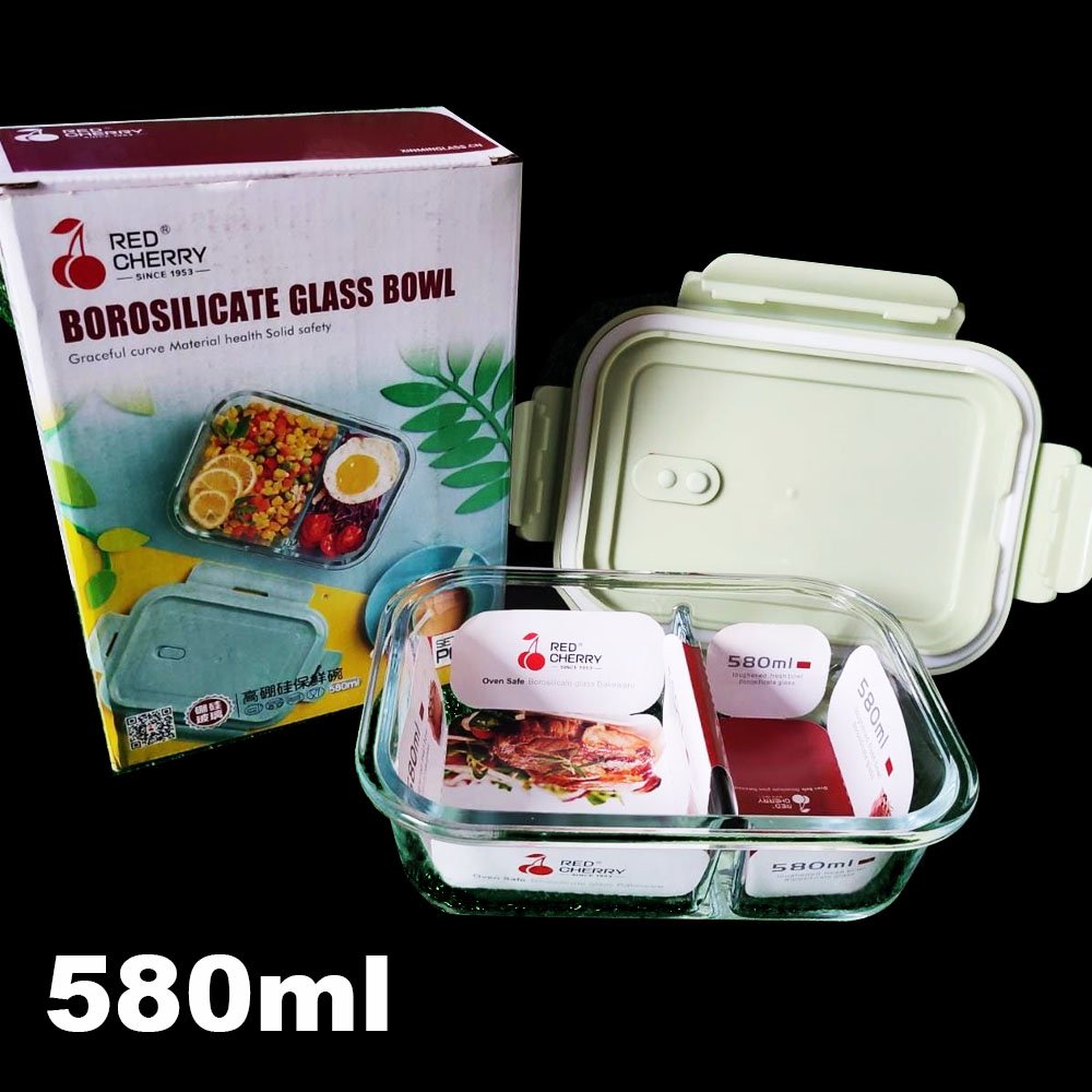 Red Cherry Borosilicate Glass Bowl 580ml (BX1002) - Image 3