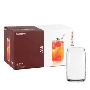 Citinova ALE 470ml Can-Shaped Drinking Glasses (Set of 6)