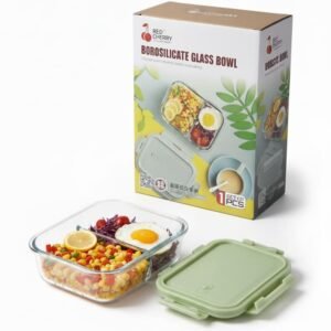 Red Cherry Borosilicate Glass Bowl 1480ml (BXT1001-2GD)