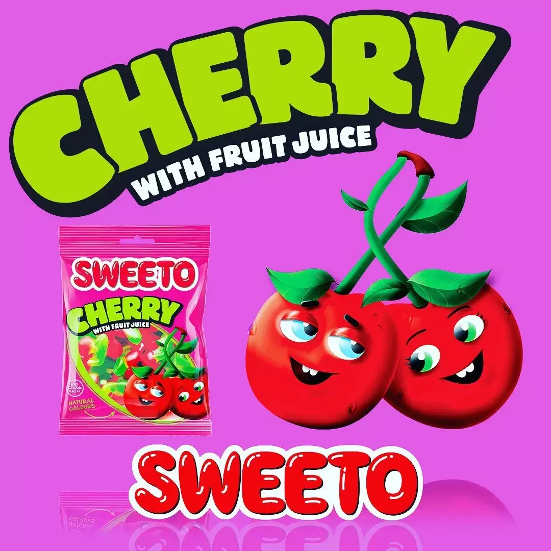 Sweeto Cherry with Fruit Juice Gummy 80g - Image 3