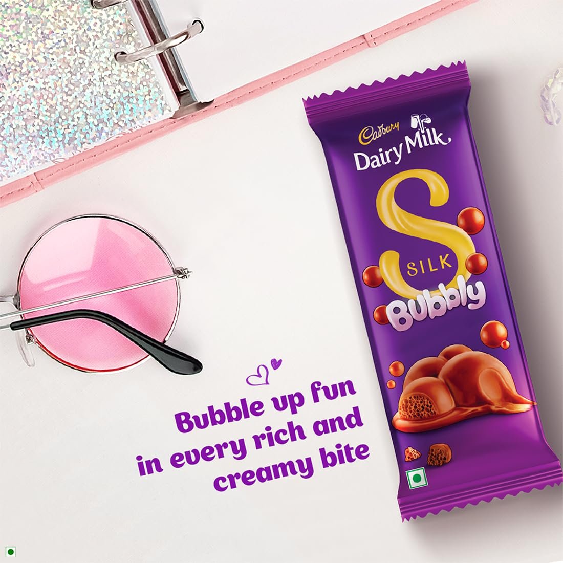Cadbury Dairy Milk Silk Bubbly Chocolate 46g - Image 2