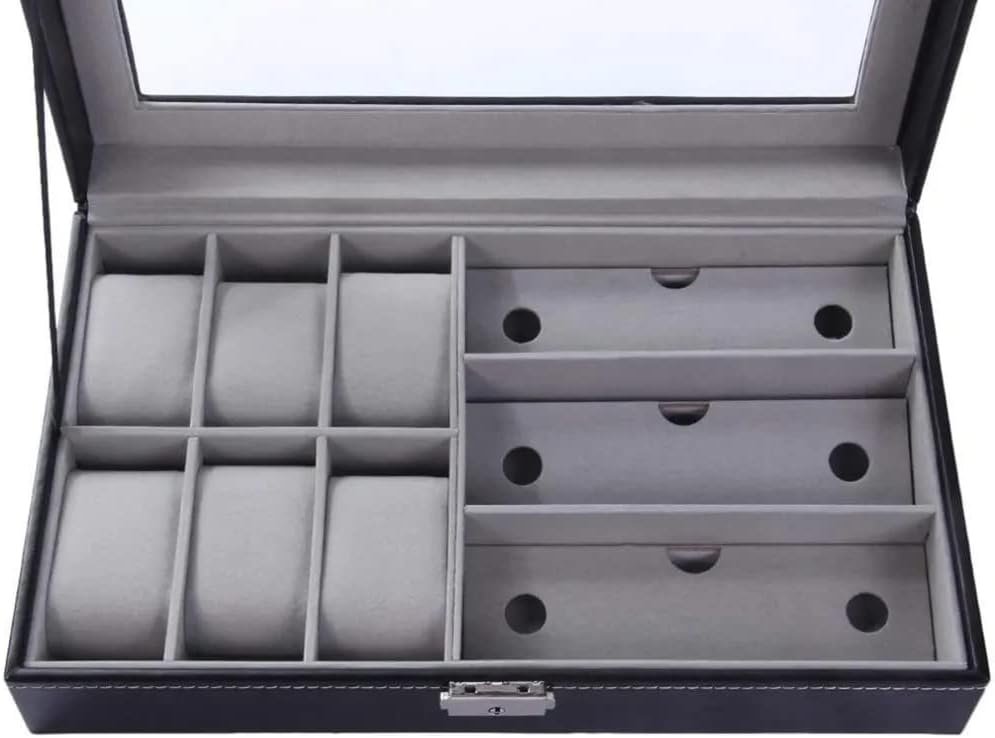 6 Watch & 3 Sunglasses Storage Box Organizer - Image 4