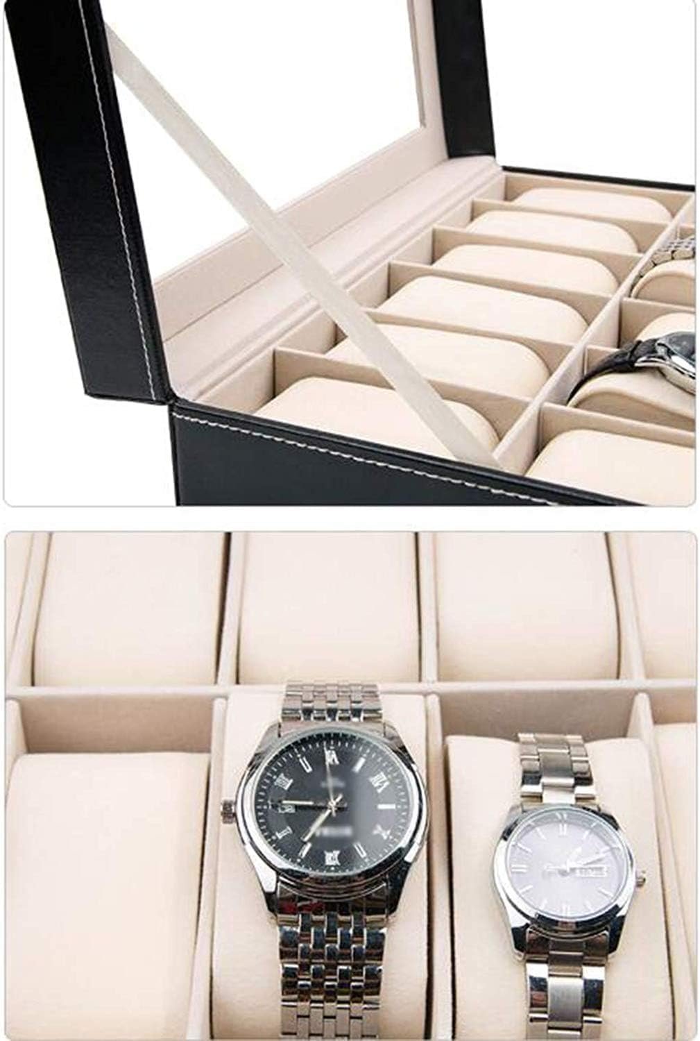 10-Slot Leather Watch Storage Box Organizer - Image 3
