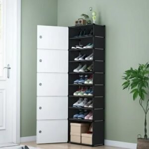 9-Layer Multi-Layer Shoe Rack Cabinet with Dustproof Doors – Large Capacity Tall Space Saving Shoe Organizer