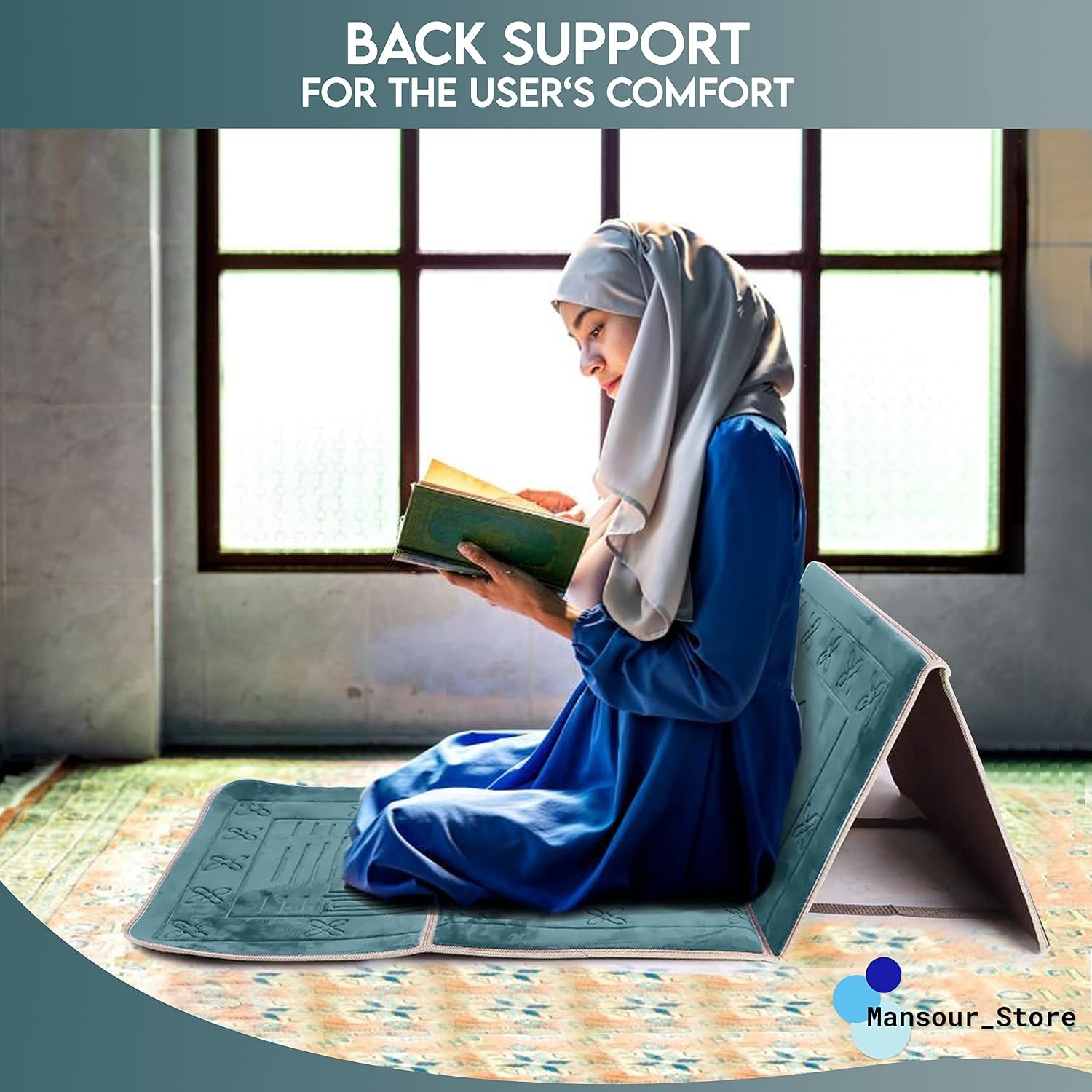 Muslim Prayer Rug - Islamic Prayer Mat Back Support - Image 7