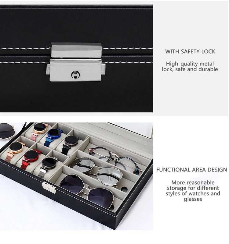 6 Watch & 3 Sunglasses Storage Box Organizer - Image 5
