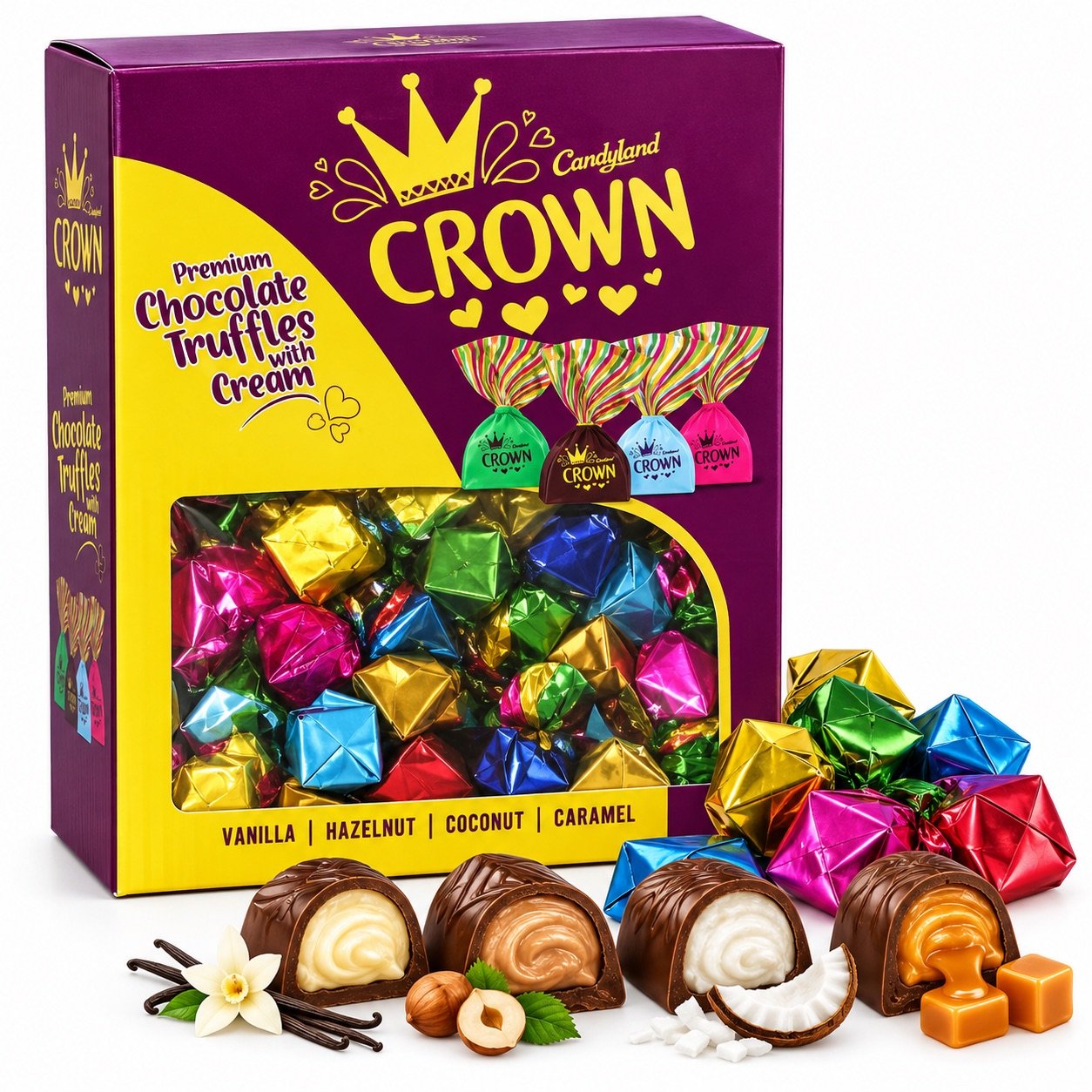 Candyland CROWN Premium Chocolate Truffles with Cream Assortment 2kg (200pcs) - Image 2