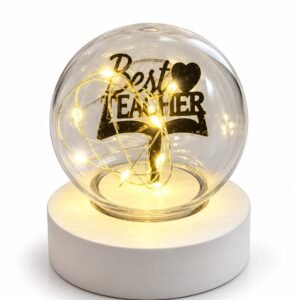 "BEST TEACHER" LED Crystal Ball Glass Globe Night Light